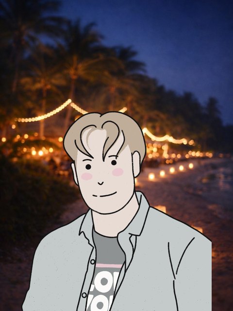 夜のビーチのニック
