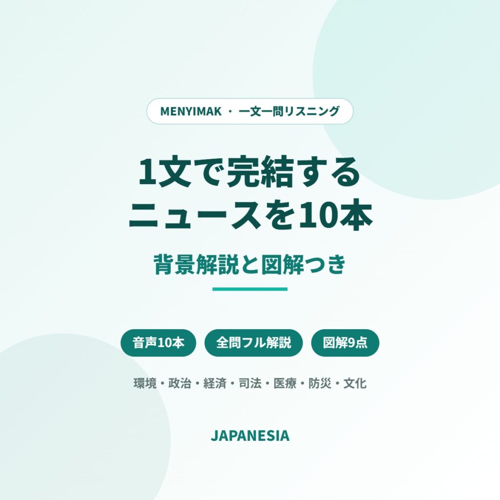 インドネシア語 リスニング 長い一文 10問 背景解説 図解