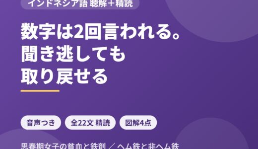 インドネシア語のニュース音声を聴き取る｜思春期女子の貧血と鉄剤配布を全22文＋設問5問で精読する