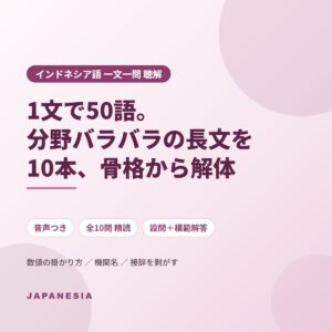 インドネシア語 一文一問 聴解 長文一文 精読