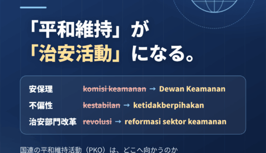 安保理は komisi keamanan ではない——国連PKOの歩みをインドネシア語で伝える｜機関名と3原則の定訳